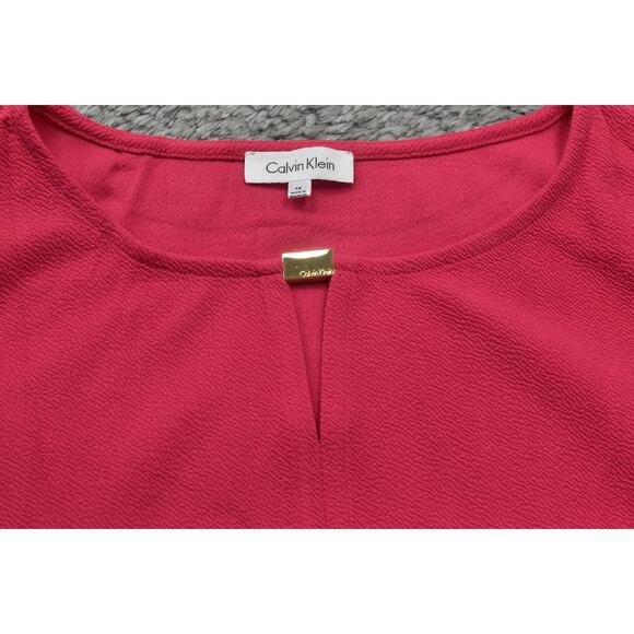 Calvin Klein Pink Blouse 1X Plus Size Polyester Crew Neck Solid Sleeveless Top - Picture 6 of 8